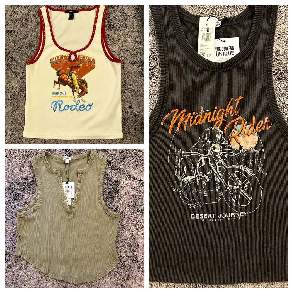 3 Crop Tops Medium